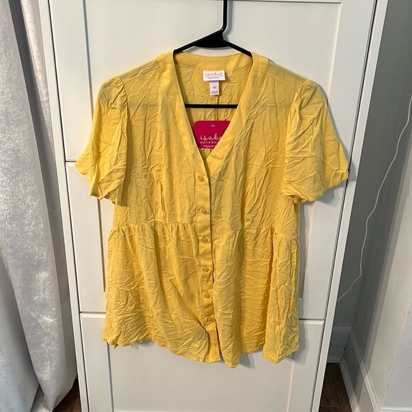 Isabel Maternity by Ingrid & Isabel Tops - Isabel Maternity Yellow Button Down